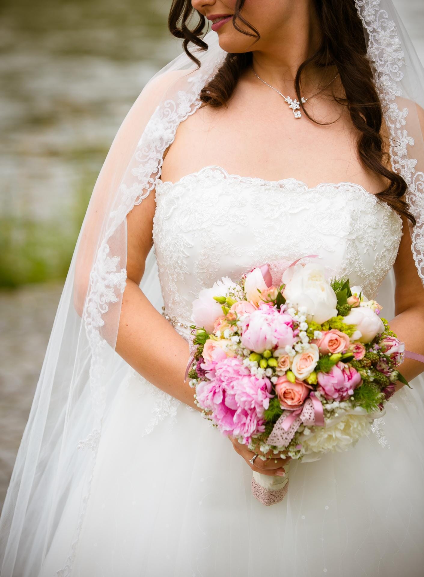 Bride and flowers
